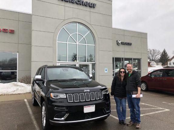 Andy & Jen with their Jeep Grand Cherokee Summit